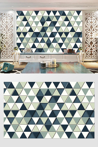 3d立体三角形瓷砖背景墙图片