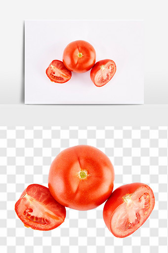 蔬果番茄切片组合素材图片
