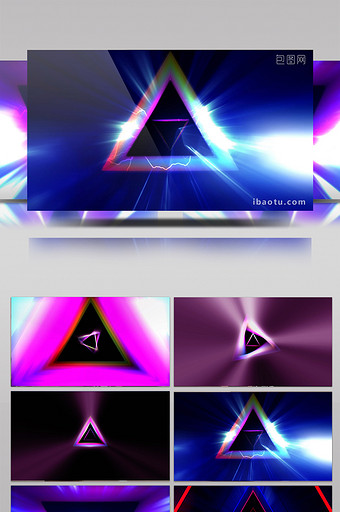 三角形棱镜光线LED音乐舞蹈循环背景视频图片