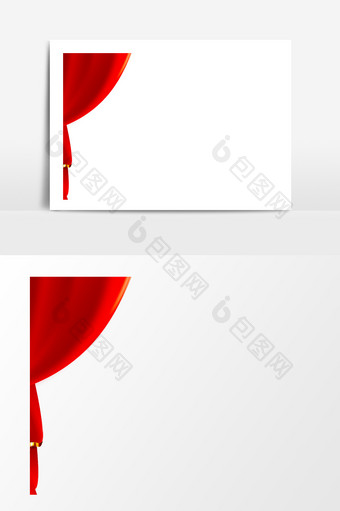 红色帷幕元素素材图片