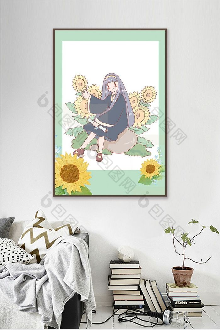 现代大气轻奢植物花卉装饰画立体金花墙画图片图片