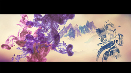 中国风唯美水墨舞台背景视频