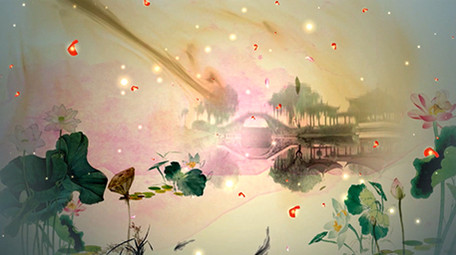 中国风古风元素舞台背景视频