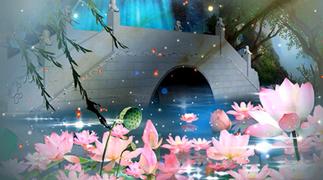 中国风古风元素舞台背景视频