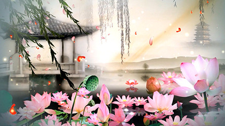 中国风古风元素舞台背景视频