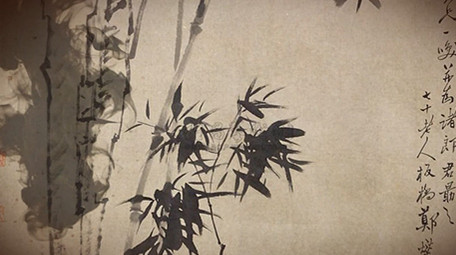 古诗花草中国风舞台背景视频