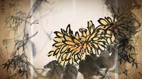 古诗花草中国风舞台背景视频