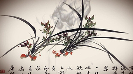 古诗花草中国风舞台背景视频