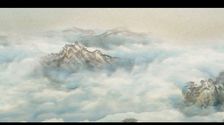 水墨山川山丘中国风舞台背景视频