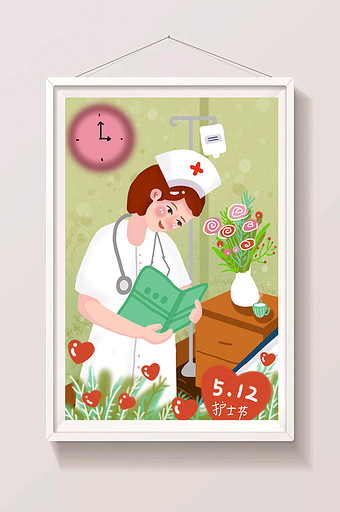 原创护士节卡通医生护士插画图片