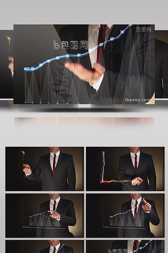 手指点击科技企业商务数据图动画  AE模板图片