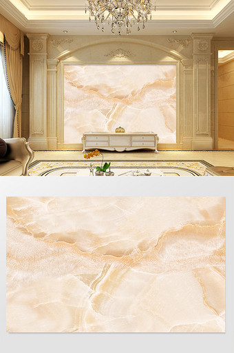 高清3D大理石纹山水花日出背景墙碧彩石图片