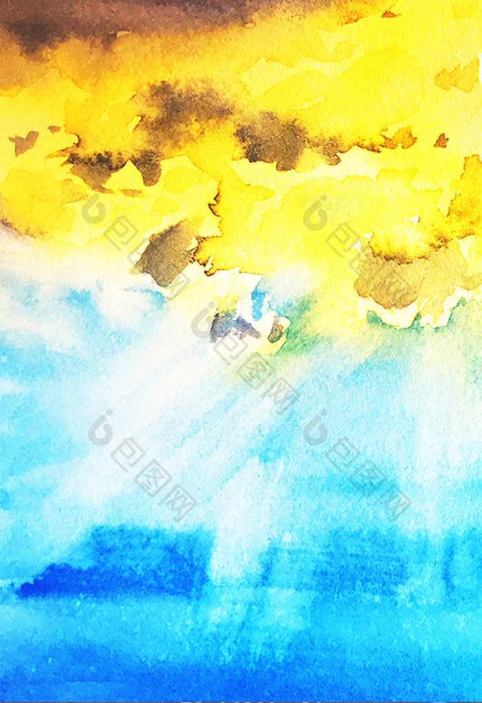 包图 插画 背景素材【psd 暖色调夏日夕阳水彩手绘素材 所属分类