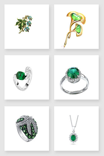 时尚绿宝石首饰元素图片