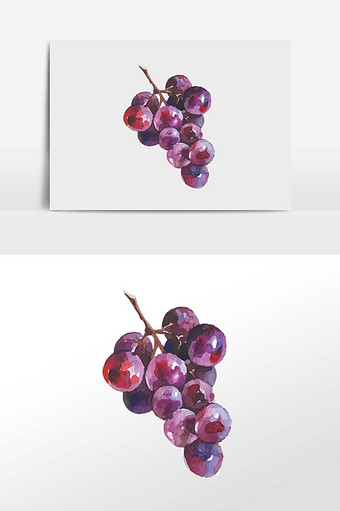 葡萄水果元素插画图片