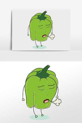 卡通蔬菜表情元素辣椒图片