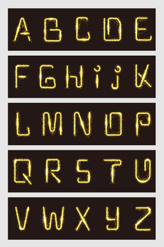 矢量金色发光英文字母图片
