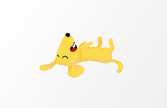 手绘卡通小黄狗插画元素图片