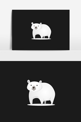 卡通北极熊插画元素图片