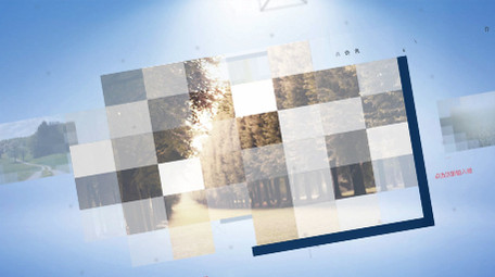 大气时尚轻快蓝色商务企业图文介绍AE模板