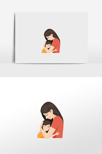 卡通亲子母亲节插画元素图片