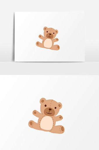 可爱玩具熊插画元素图片