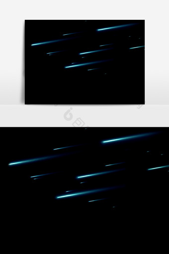 蓝色流星元素素材图片