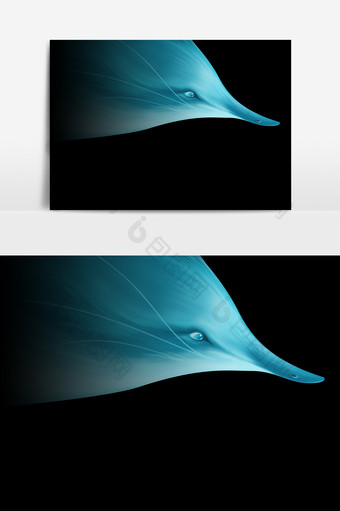 手绘海豚元素素材图片