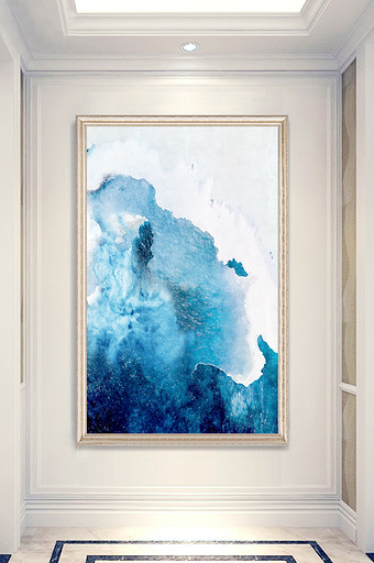 现代玄关海浪抽象油画单联装饰挂画图片