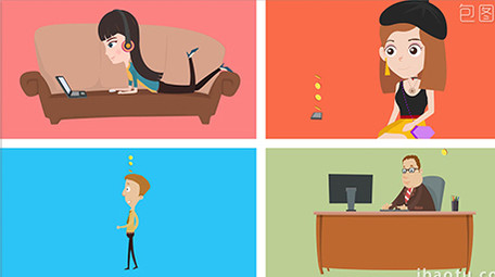 MG风格金融电子商务宣传片头片尾AE模板