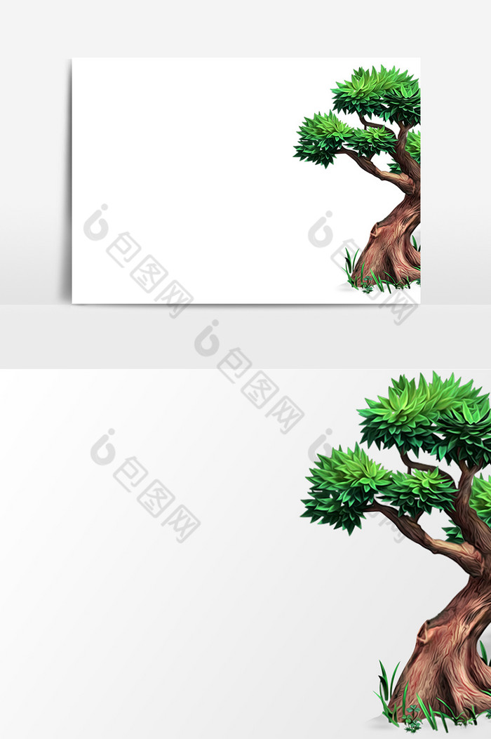 榕树针松树设计素材图片