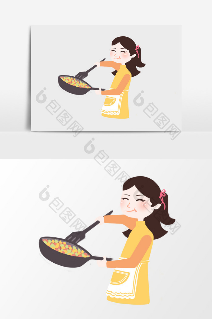 手绘厨师烧菜美女卡通萨克斯日本美女图片