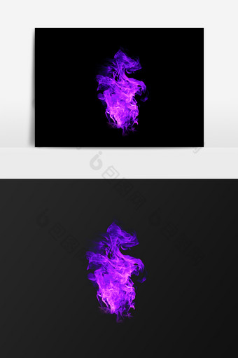 燃烧的紫色火焰效果设计元素图片