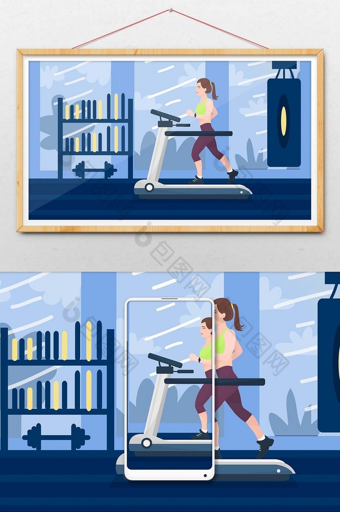 夏季健身房运动跑步图片图片