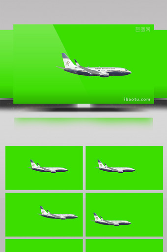 4K商务飞机绿屏抠像绿幕视频素材图片