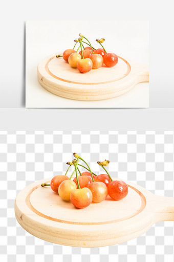 新鲜高清大樱桃黄蜜精品水果元素食品素材图片