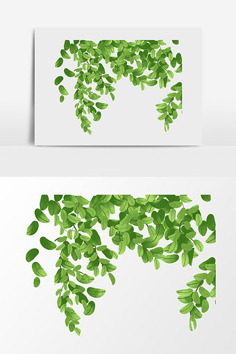 手绘水彩绿叶树叶图片
