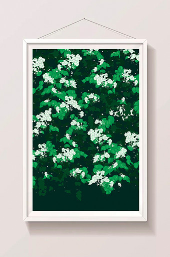 手绘水彩花卉绿色植物背景图片