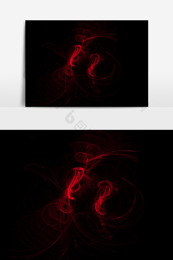 红色缠绕光束光效元素图片