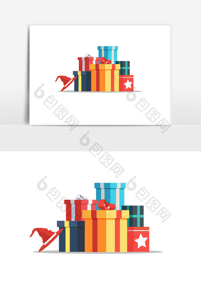 礼物节日礼盒手绘图片