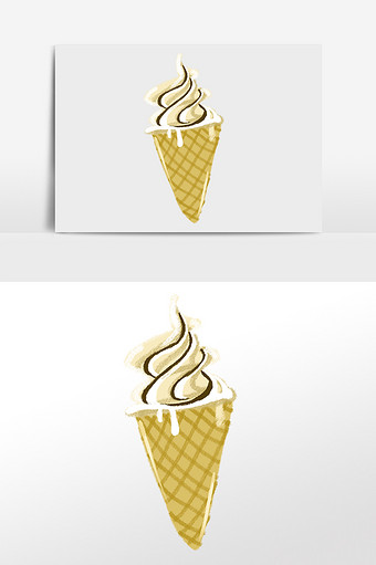 清新唯美手绘食品冰淇淋元素背景 清新可爱图片