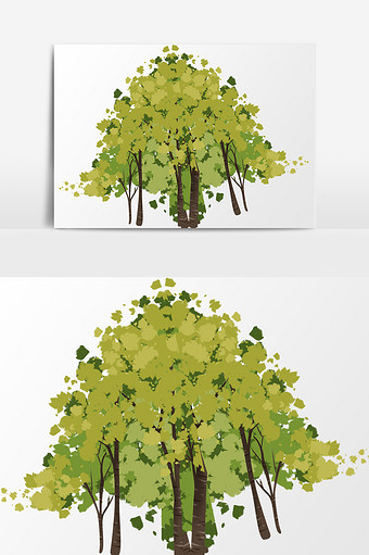 卡通树木插画元素素材图片