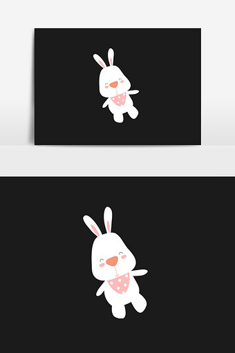 可爱卡通玩偶小兔子插画元素图片