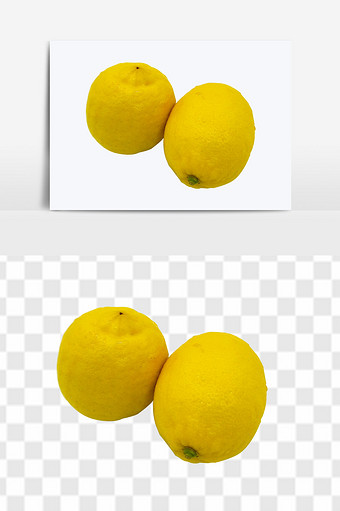 新鲜柠檬香甜柠檬片高清水果元素装饰素材图片