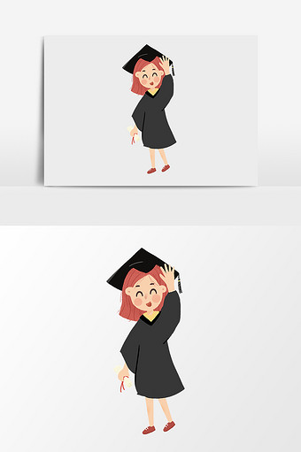卡通毕业女博士素材图片