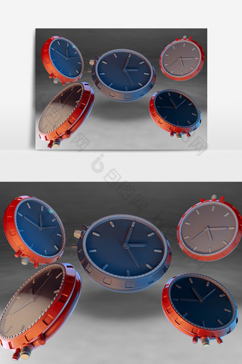 C4D原创高端手表表盘钟表元素设计图片