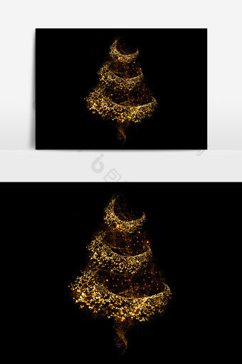 炫酷炫光圣诞树元素素材图片