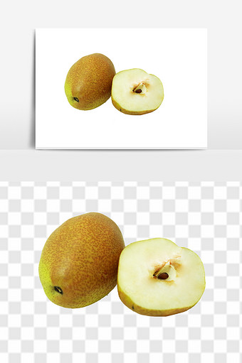 鲜香甜美黄梨子水果元素图片