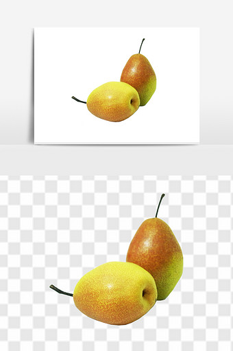香脆可口绿色新鲜梨子水果元素图片