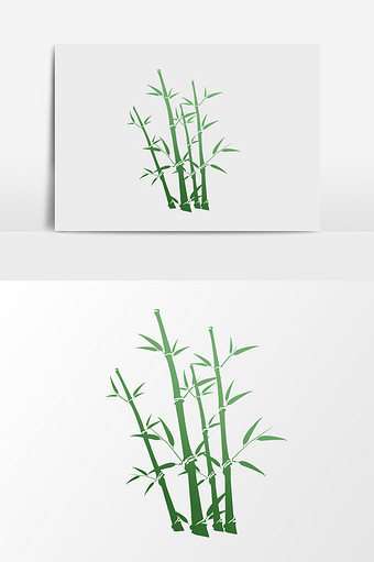 卡通扁平竹子素材图片